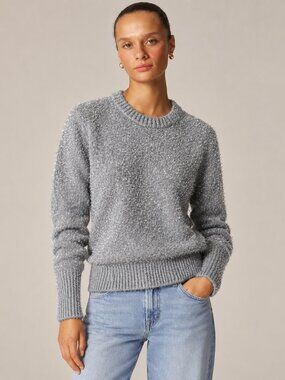 NWT J.Crew Silver Metallic Sparkly Sweater Holiday Party Fall Crewneck XXS